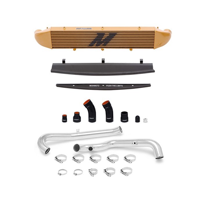 Kit intercooler Ford Fiesta ST Performance, 2014+ , Oro, Manguitos Negros, tuberías pulidas