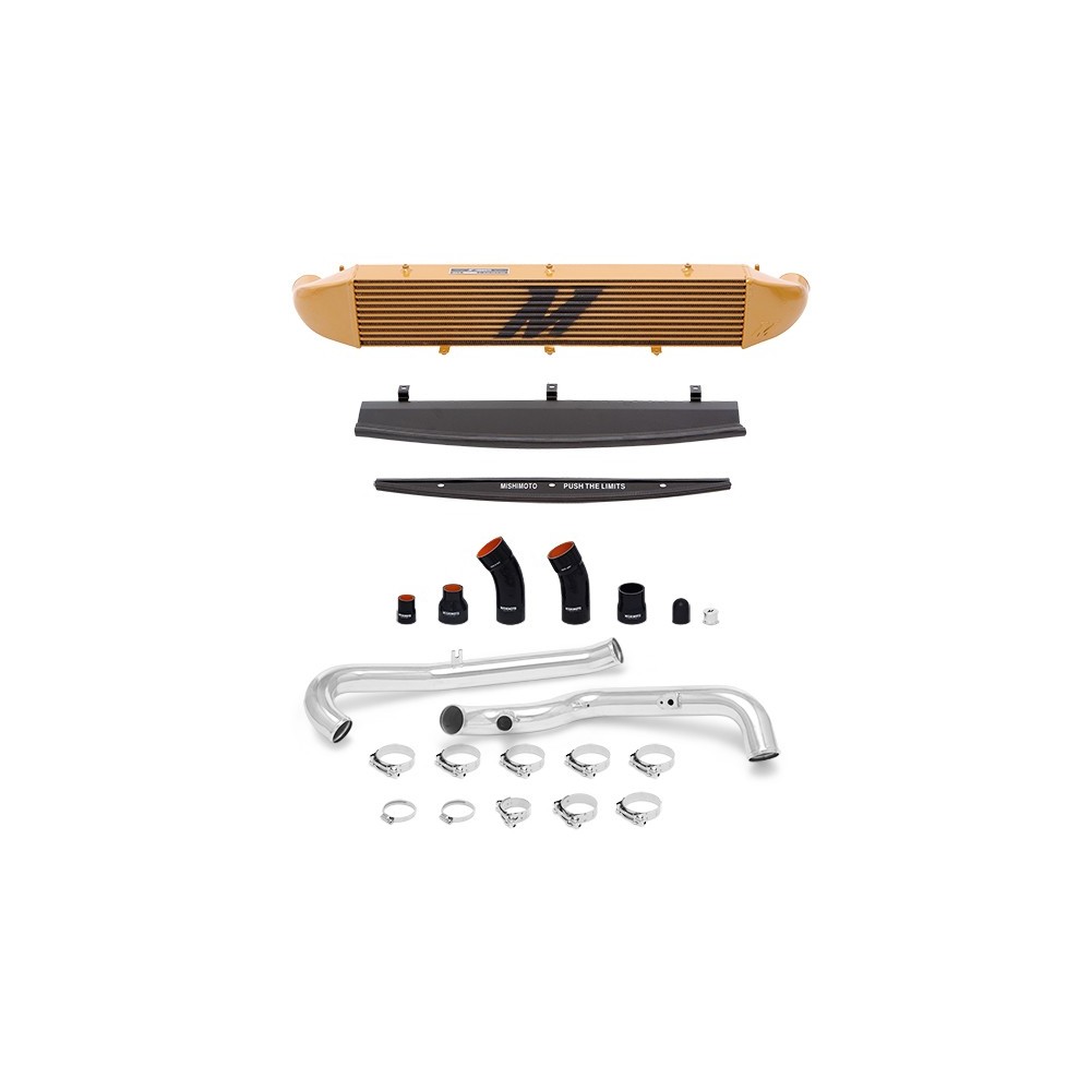 Kit intercooler Ford Fiesta ST Performance, 2014+ , Oro, Manguitos Negros, tuberías pulidas