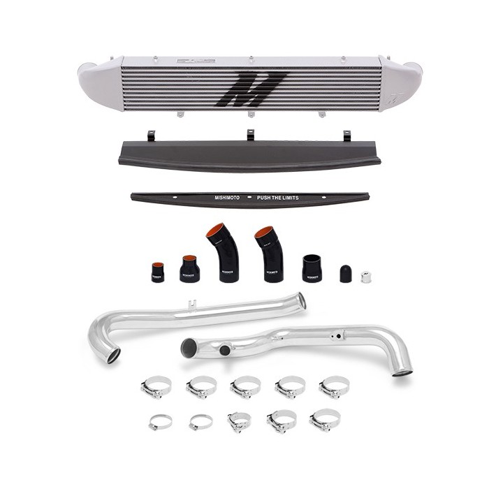 Kit intercooler Ford Fiesta ST Performance, 2014+ , Plata, Manguitos Negros, tuberías Plata