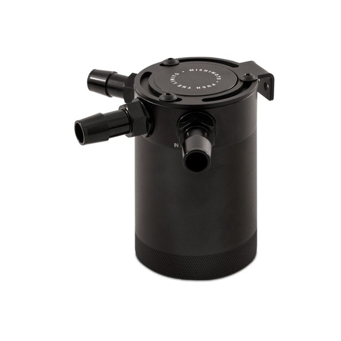 Mishimoto Compact Baffled Oil Catch Can, 3-Puertos, Negro