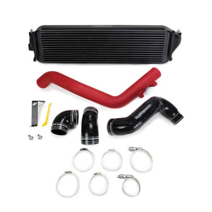 Honda Civic Type R Performance Intercooler Kit, 2017+, Intercooler Negro, Tubería roja