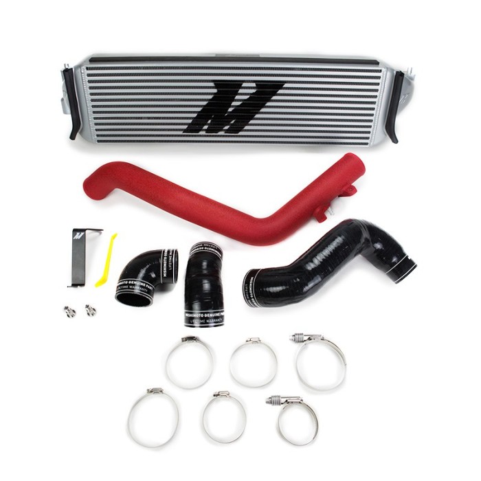Honda Civic Type R Performance Intercooler Kit, 2017+, Intercooler Plata, Tubería roja