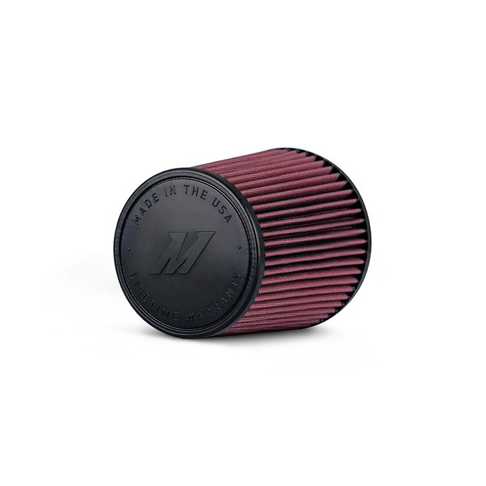 Filtro de aire de rendimiento Mishimoto, 4" de entrada, 7" de longitud del filtro, Rojo