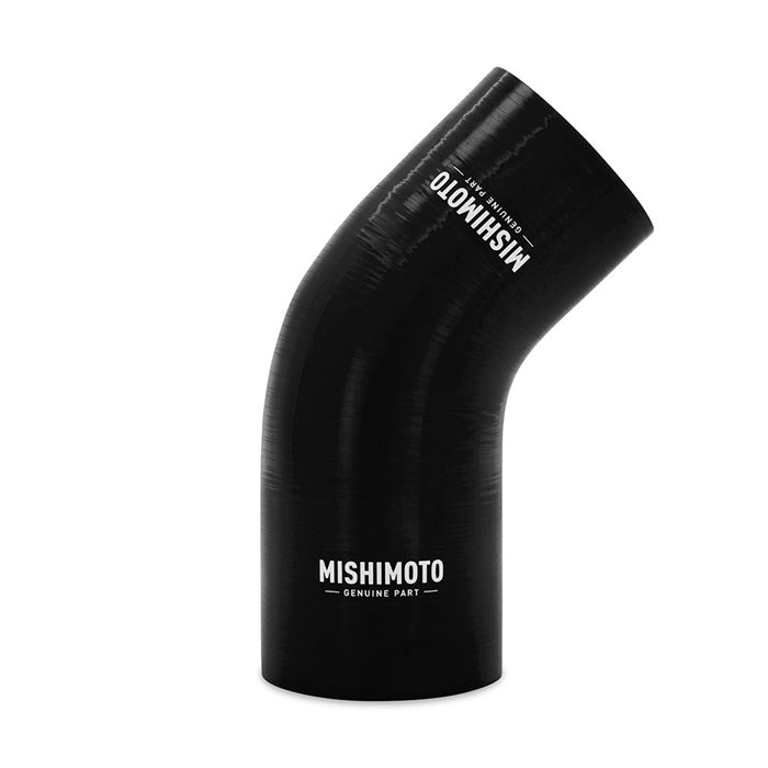 Silicone Reducer Coupler, 45 Degree, 3â€ to 3.25â€, Black