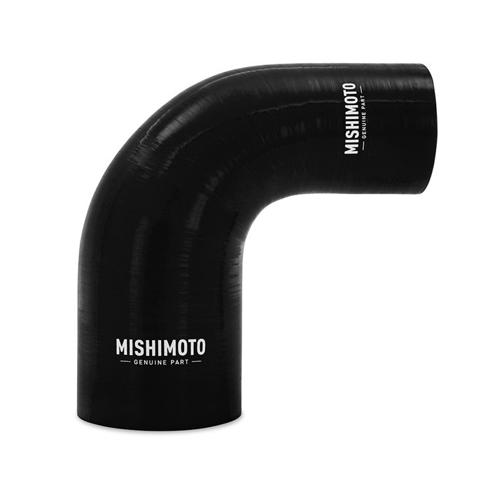 Silicone Reducer Coupler, 90 Degree, 2.5â€ to 3.25â€, Black