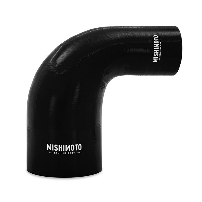 Silicone Reducer Coupler, 90 Degree, 2.5â€ to 4â€, Black