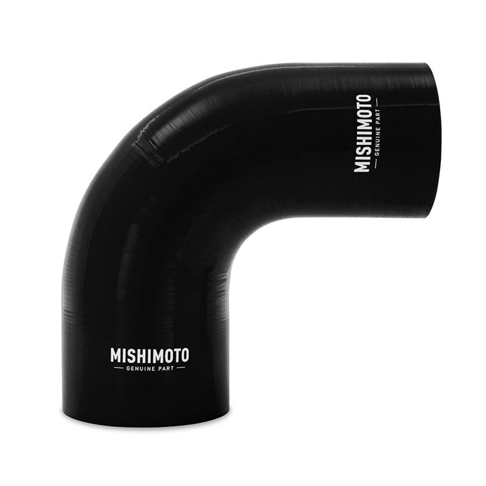 Silicone Reducer Coupler, 90 Degree, 3â€ to 4â€, Black